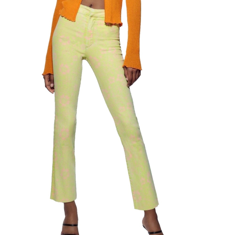 Zara Women's Light Yellow Flare Jeans